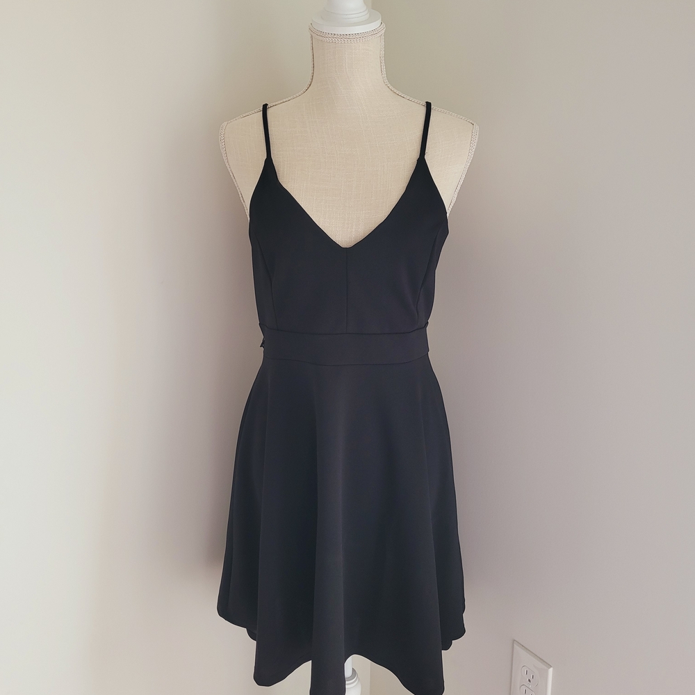Black Mini Dress with Spaghetti Straps
